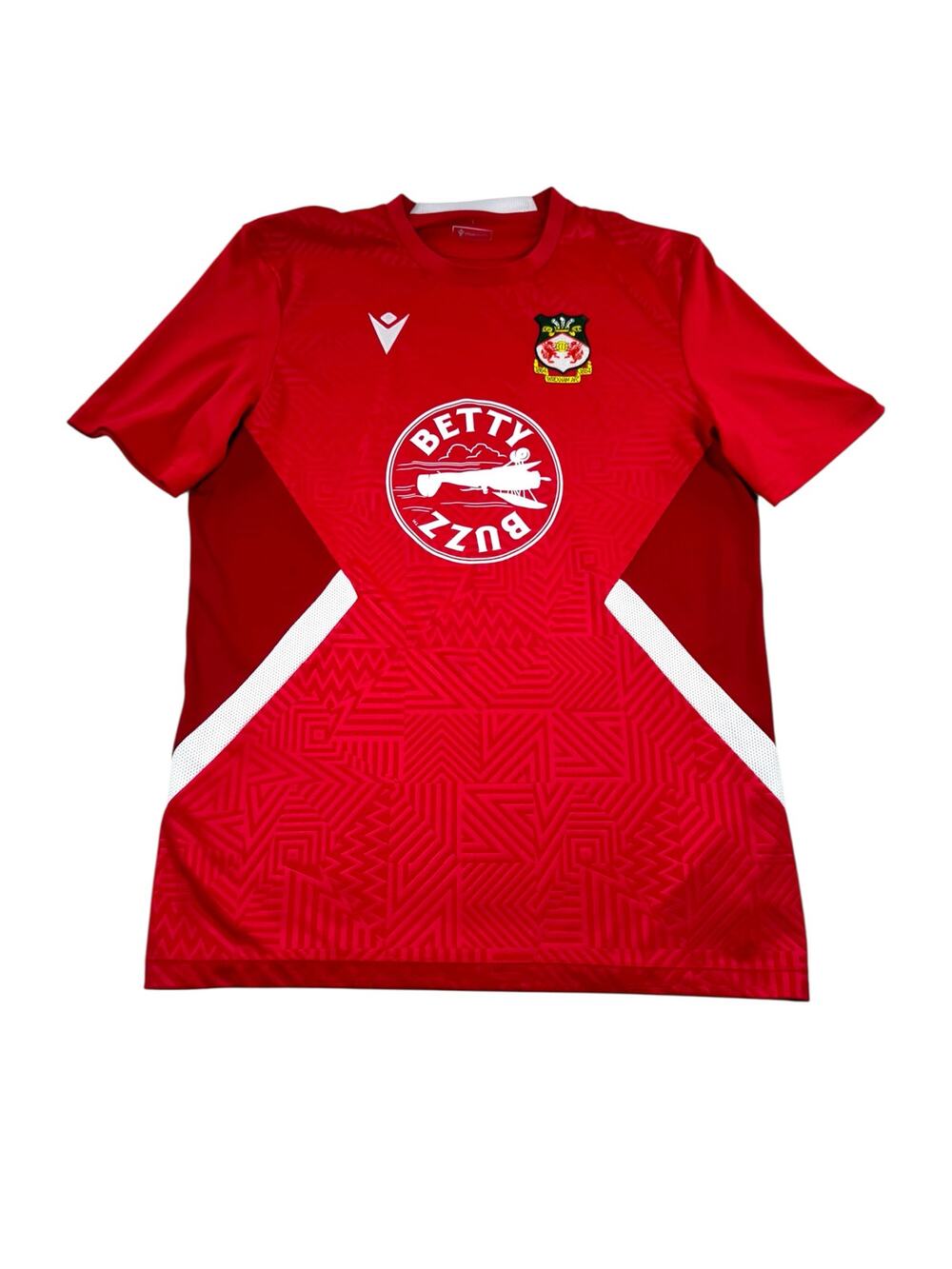 Wrexham AFC 2023/24 Macron Walk Out Training Shirt Mens L Betty Buzz Soccer
